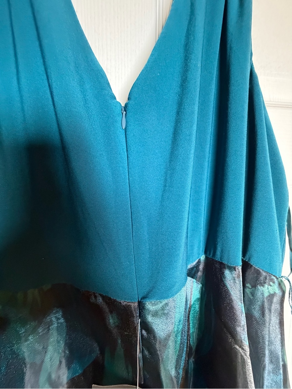Eliza J Teal Floral V-Neck Maxi Dress - Picture 6 of 7